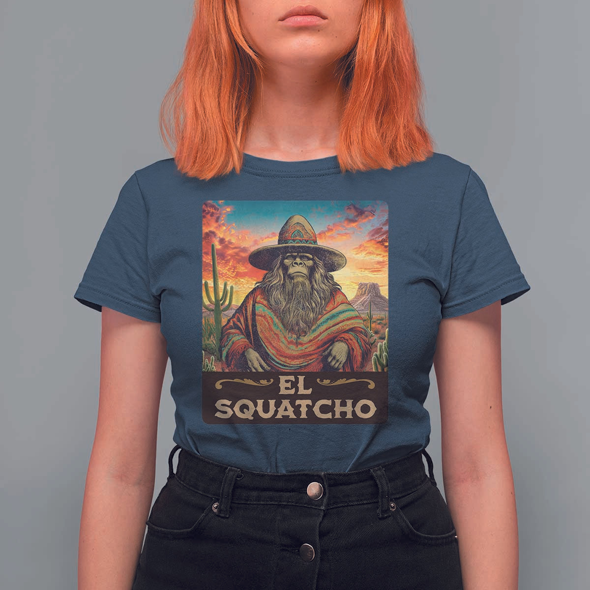 El Squatcho Bigfoot T Shirt For Women Mexican Sasquatch Lovers Cinco De Mayo - Wonder Print Shop