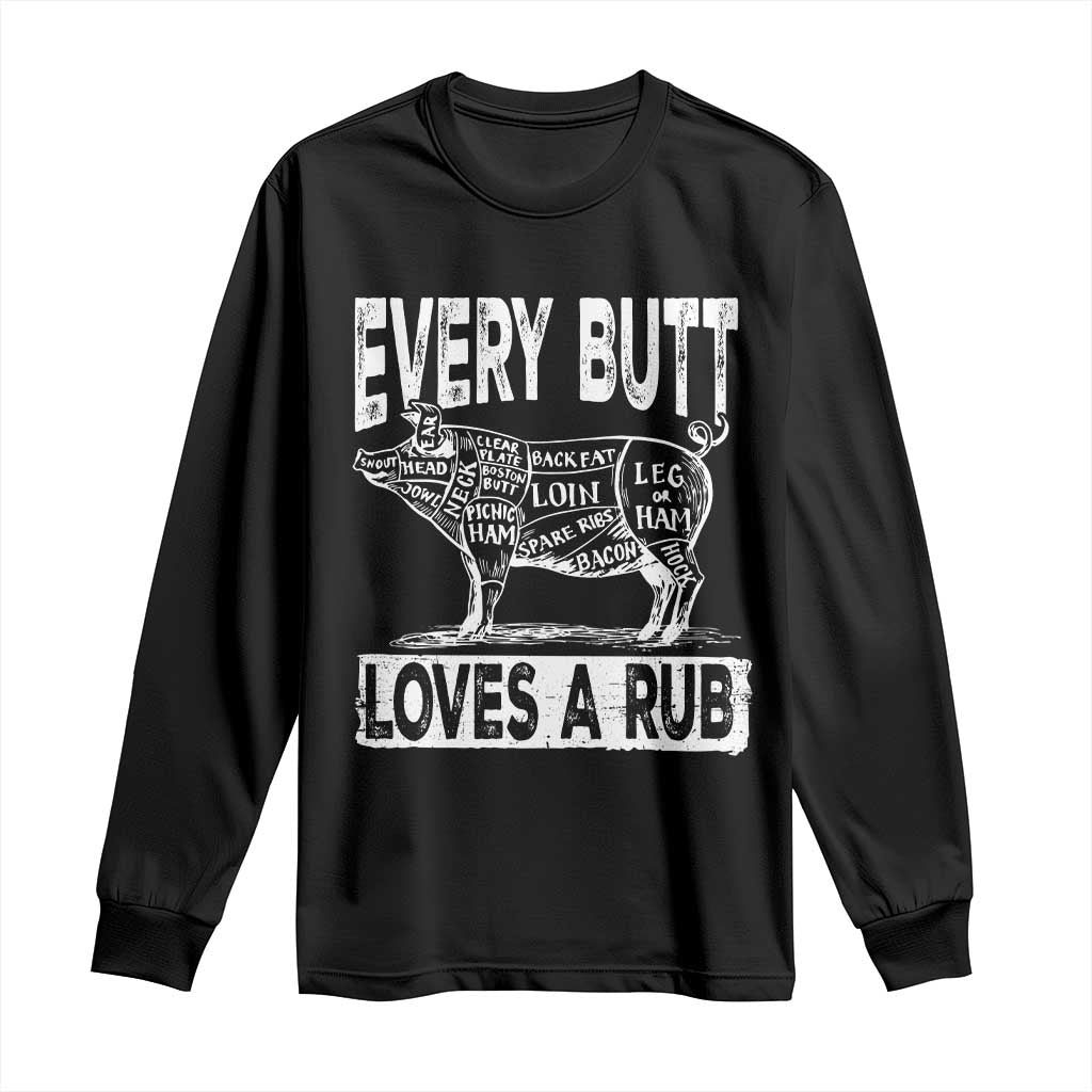 BBQ Long Sleeve Shirt Pork Butt Rub Dad Grill Gift