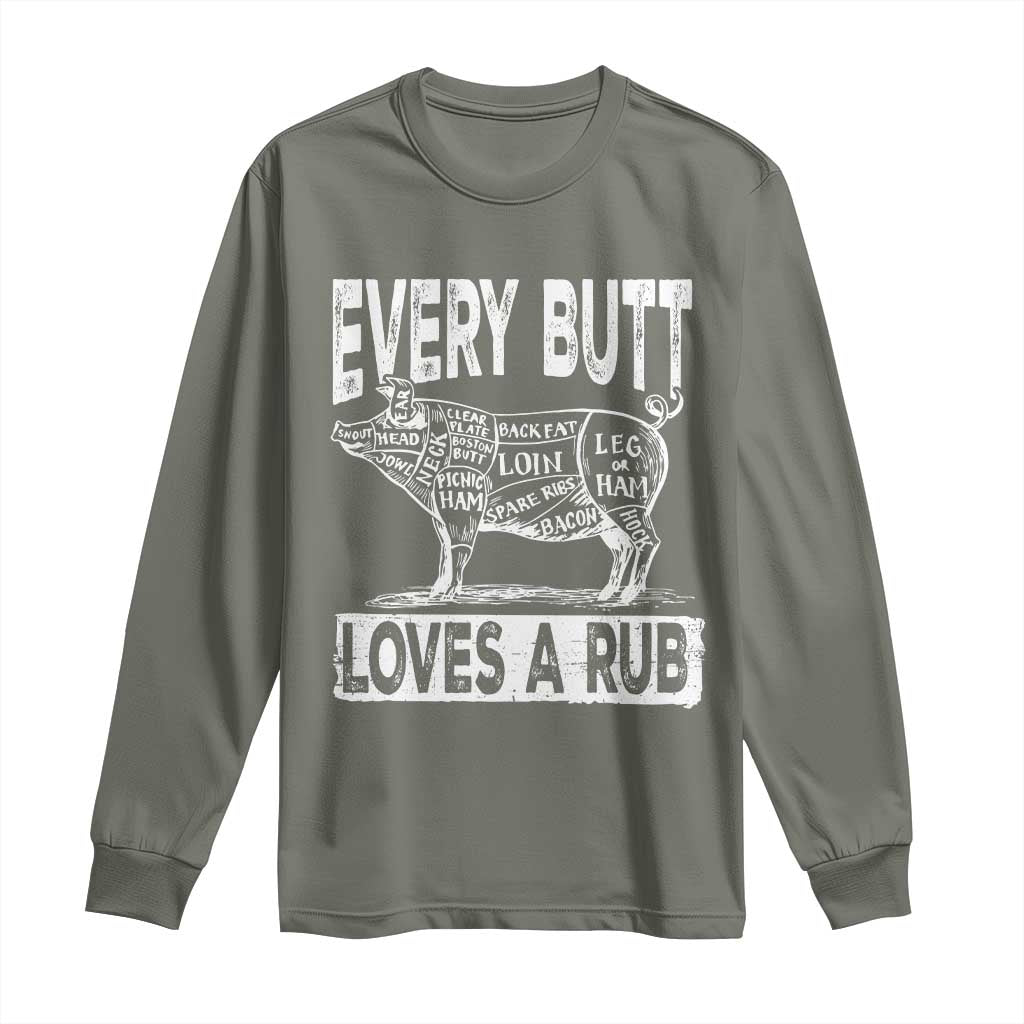 BBQ Long Sleeve Shirt Pork Butt Rub Dad Grill Gift
