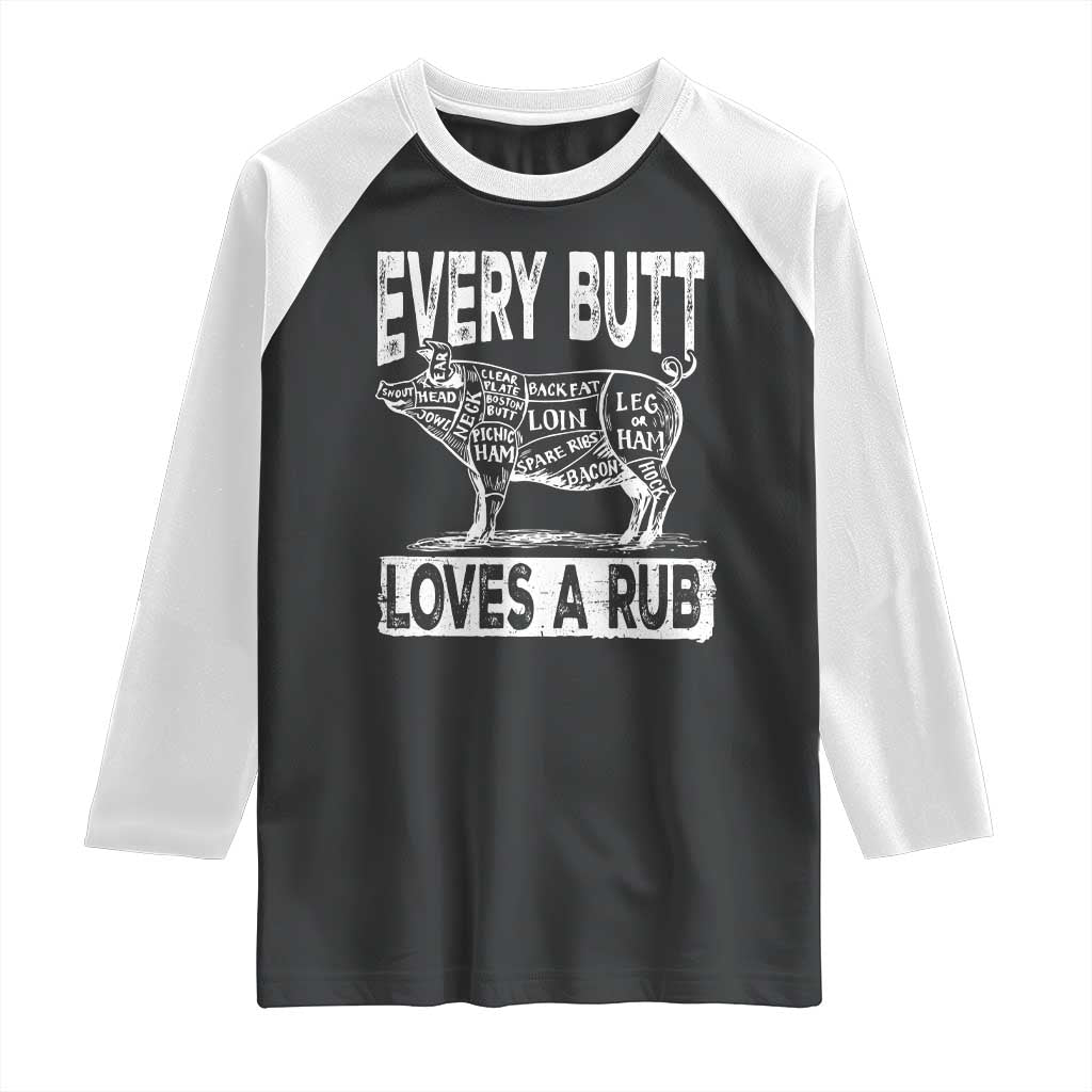 BBQ Raglan Shirt Pork Butt Rub Dad Grill Gift