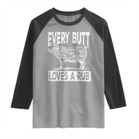 BBQ Raglan Shirt Pork Butt Rub Dad Grill Gift