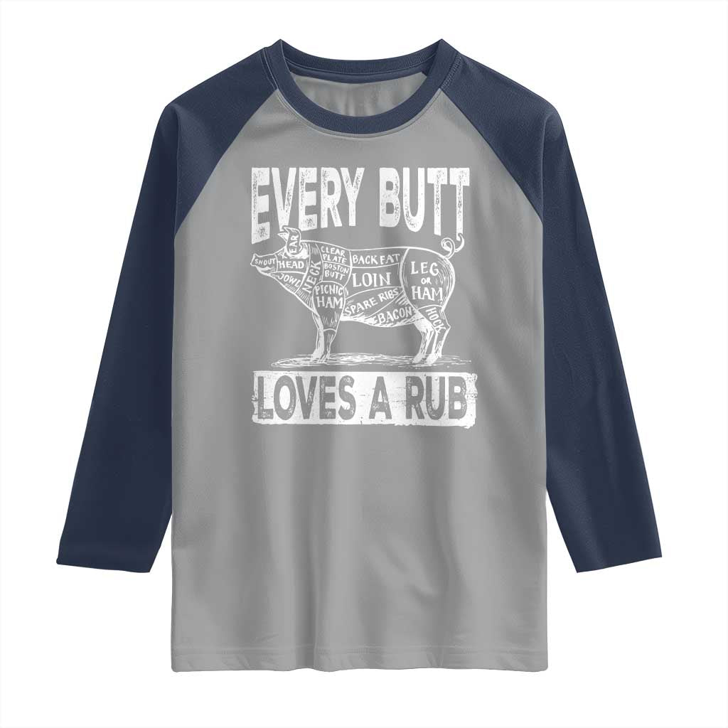 BBQ Raglan Shirt Pork Butt Rub Dad Grill Gift