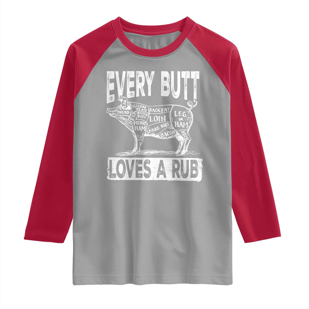 BBQ Raglan Shirt Pork Butt Rub Dad Grill Gift