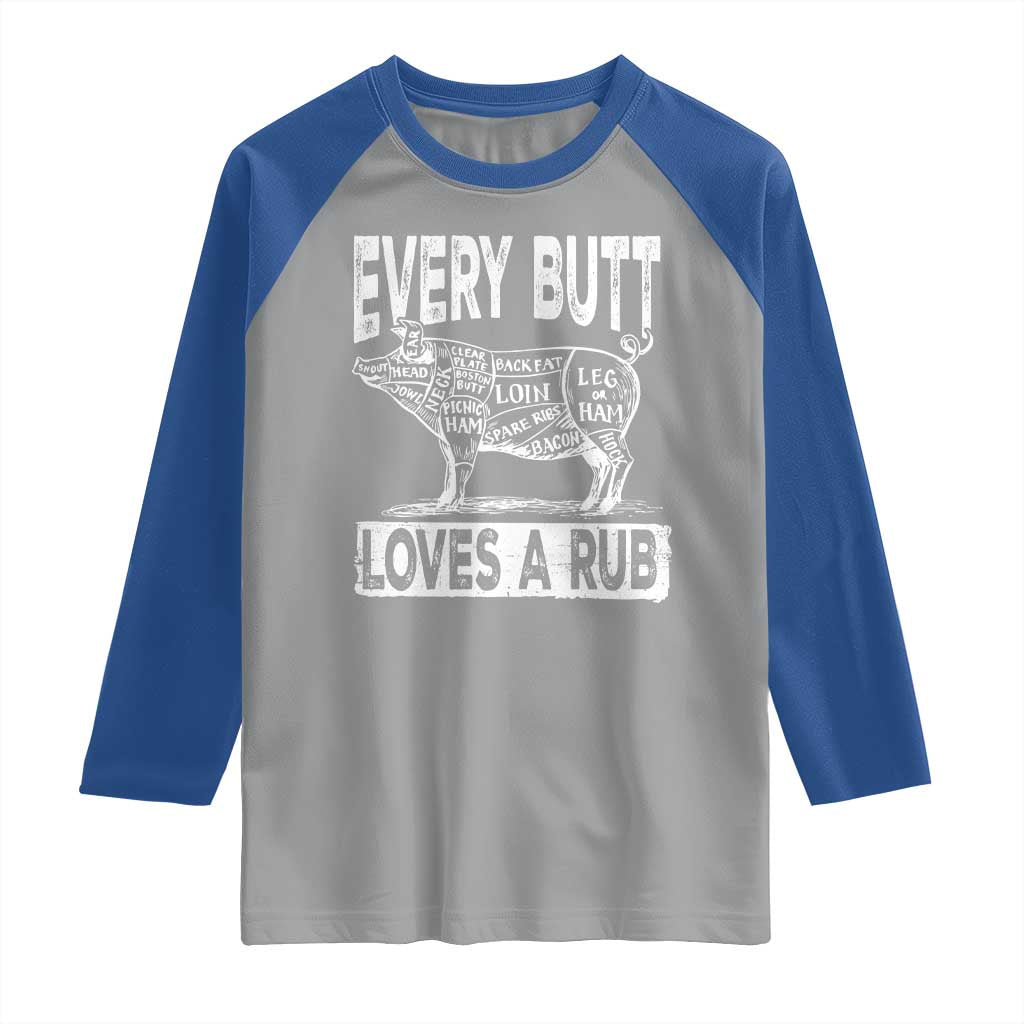 BBQ Raglan Shirt Pork Butt Rub Dad Grill Gift