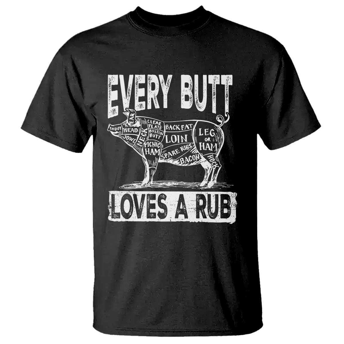 BBQ T Shirt Pork Butt Rub Dad Grill Gift - Wonder Print Shop