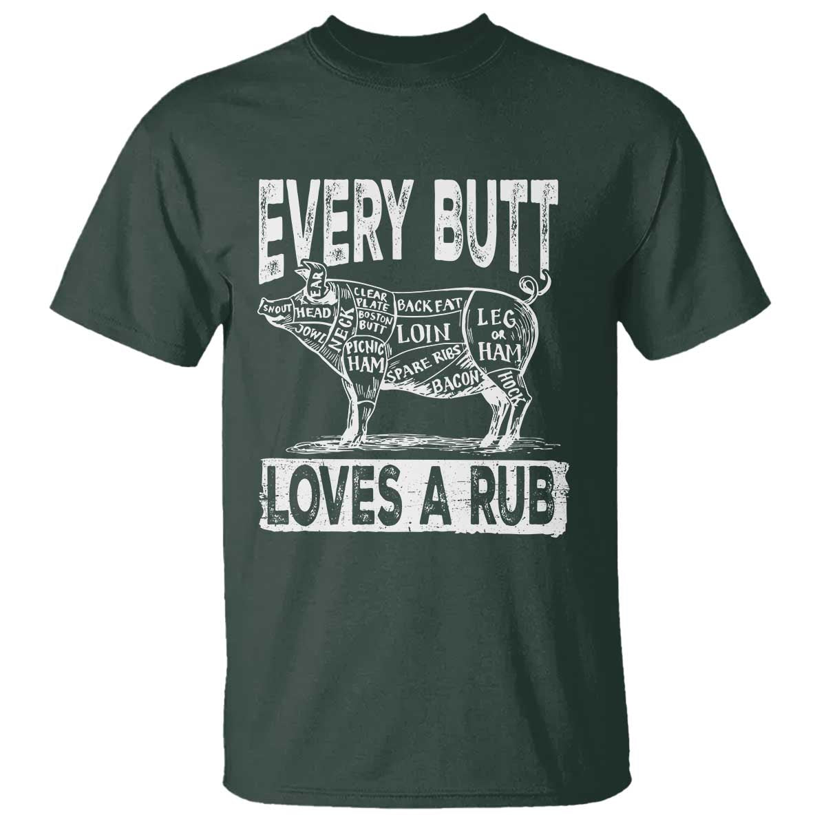 BBQ T Shirt Pork Butt Rub Dad Grill Gift - Wonder Print Shop