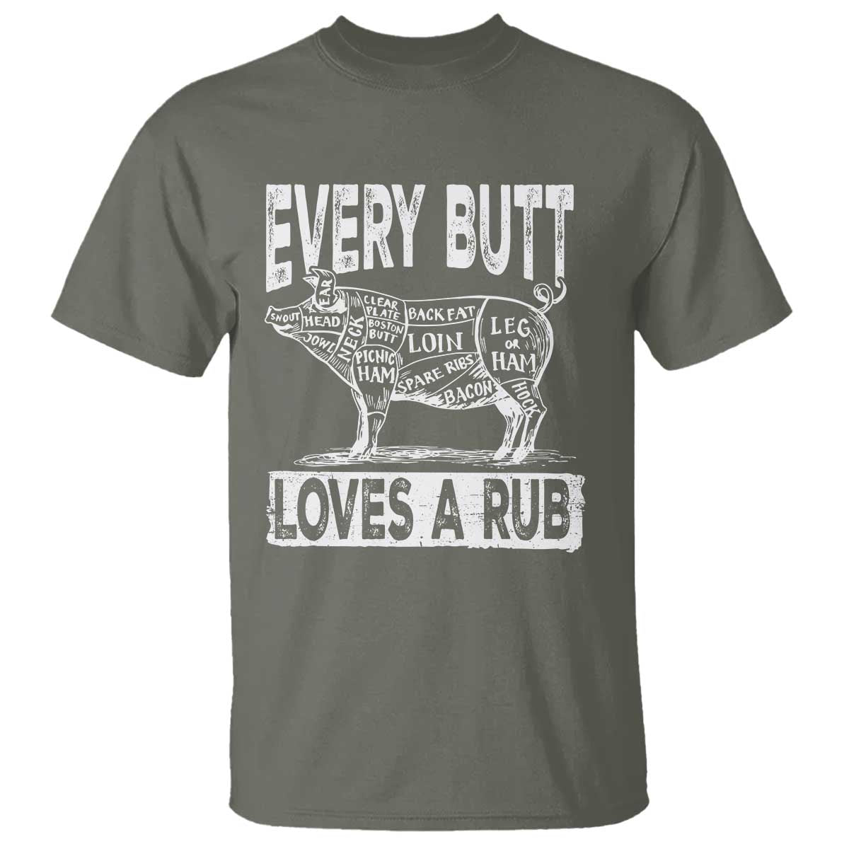 BBQ T Shirt Pork Butt Rub Dad Grill Gift - Wonder Print Shop