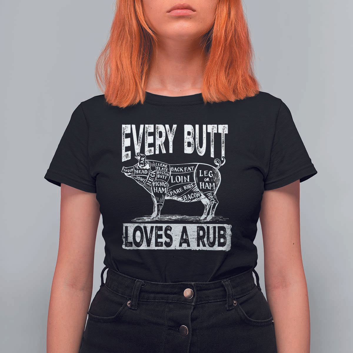BBQ T Shirt For Women Pork Butt Rub Dad Grill Gift - Wonder Print Shop