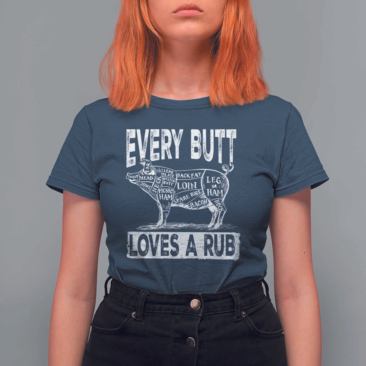 BBQ T Shirt For Women Pork Butt Rub Dad Grill Gift - Wonder Print Shop