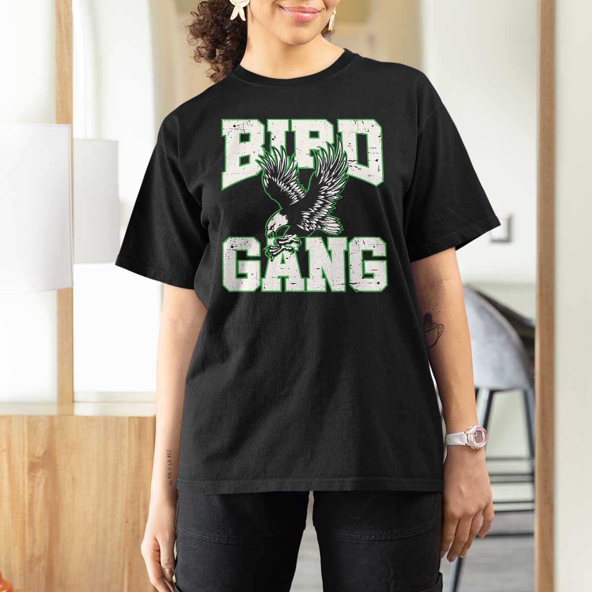 Bird Gang T Shirt For Women Vintage 90s Style Classic Eagles Fly - Wonder Print Shop