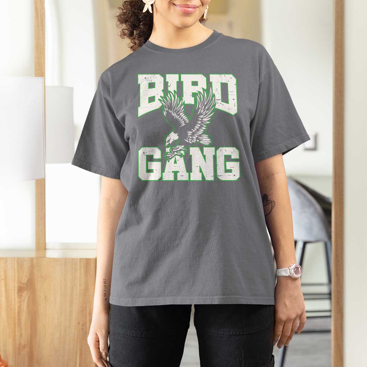 Bird Gang T Shirt For Women Vintage 90s Style Classic Eagles Fly - Wonder Print Shop