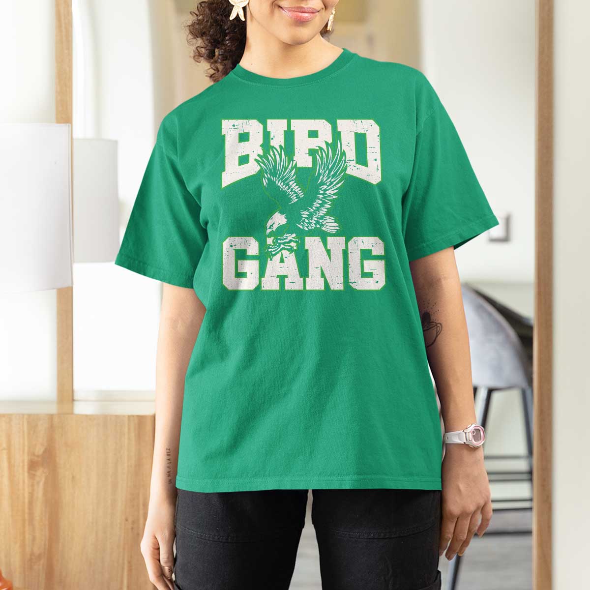 Bird Gang T Shirt For Women Vintage 90s Style Classic Eagles Fly - Wonder Print Shop