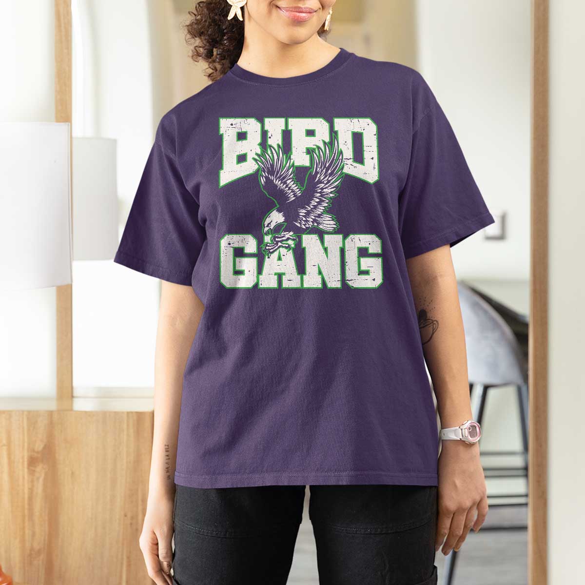 Bird Gang T Shirt For Women Vintage 90s Style Classic Eagles Fly - Wonder Print Shop