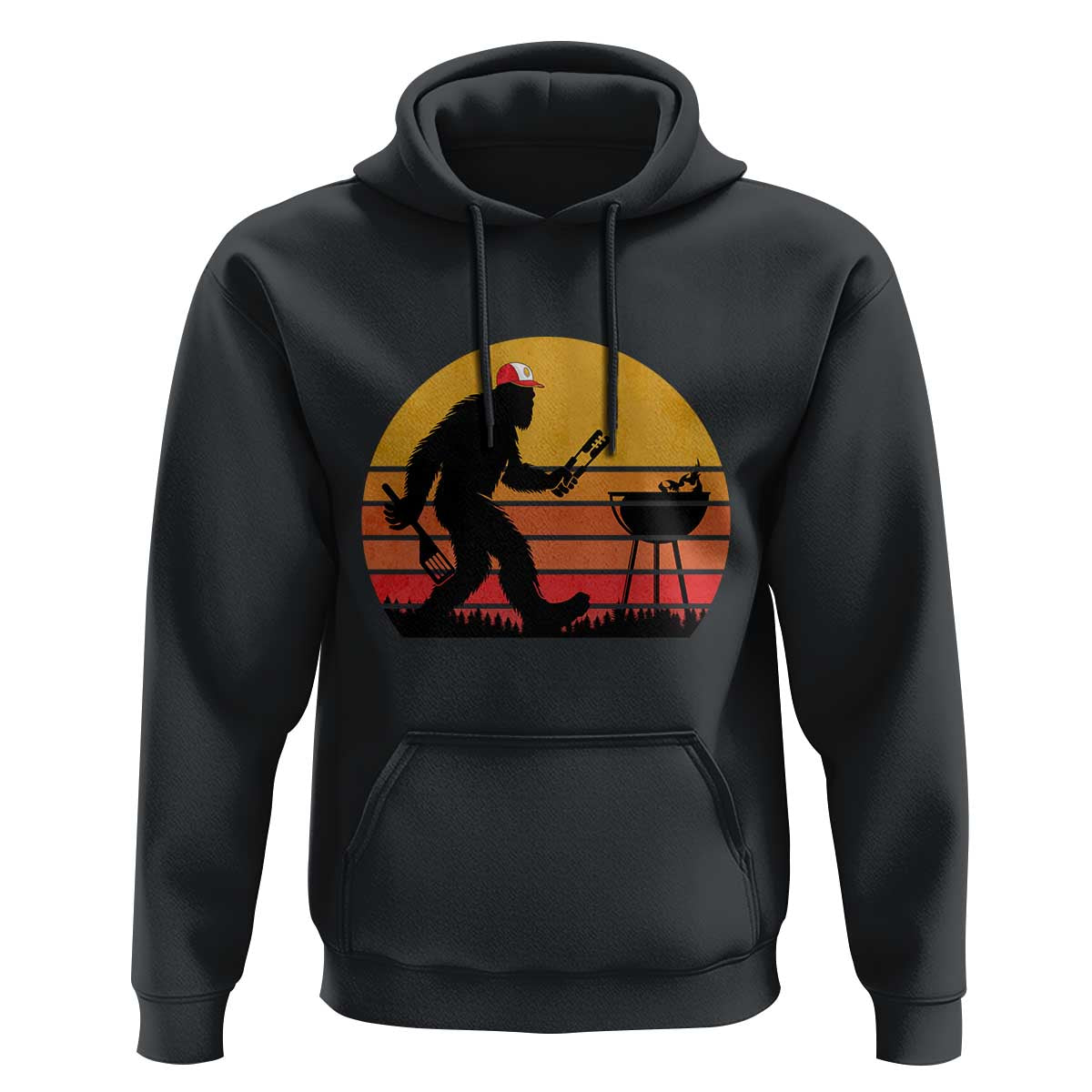 Bigfoot BBQ Hoodie Funny Barbecue Sasquatch Lovers Dad Grill Gift