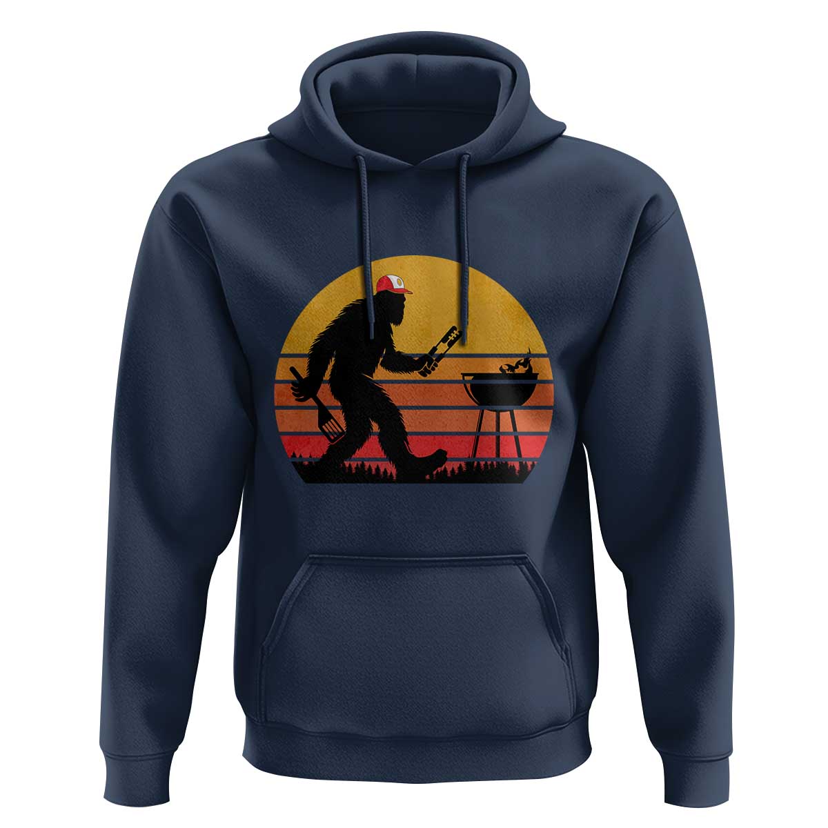 Bigfoot BBQ Hoodie Funny Barbecue Sasquatch Lovers Dad Grill Gift