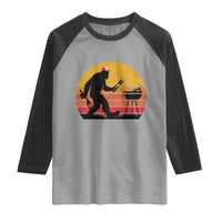 Bigfoot BBQ Raglan Shirt Funny Barbecue Sasquatch Lovers Dad Grill Gift