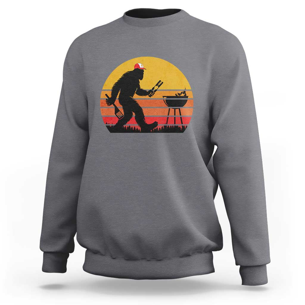 Bigfoot BBQ Sweatshirt Funny Barbecue Sasquatch Lovers Dad Grill Gift - Wonder Print Shop