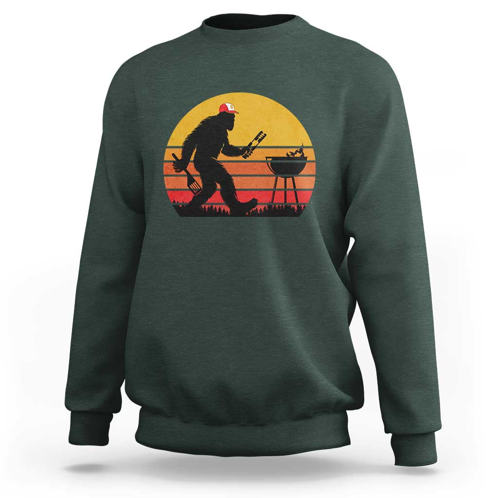 Bigfoot BBQ Sweatshirt Funny Barbecue Sasquatch Lovers Dad Grill Gift - Wonder Print Shop
