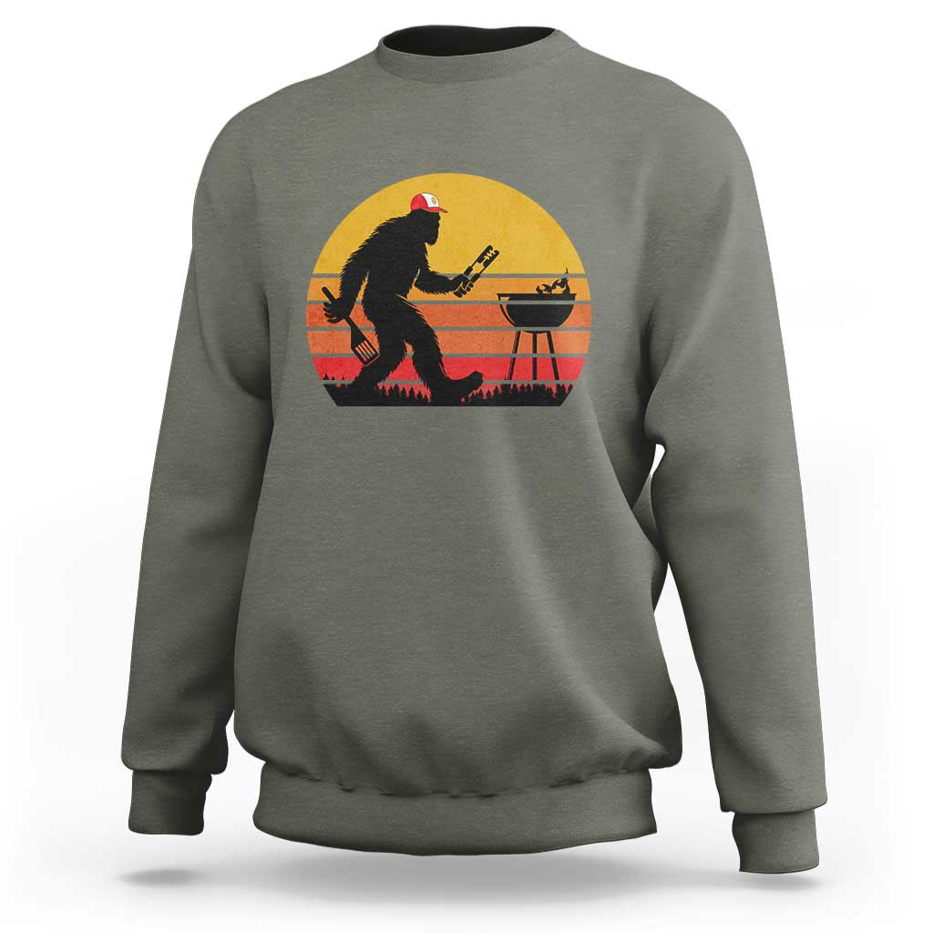 Bigfoot BBQ Sweatshirt Funny Barbecue Sasquatch Lovers Dad Grill Gift - Wonder Print Shop