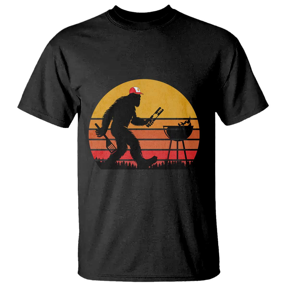 Bigfoot BBQ T Shirt Funny Barbecue Sasquatch Lovers Dad Grill Gift - Wonder Print Shop