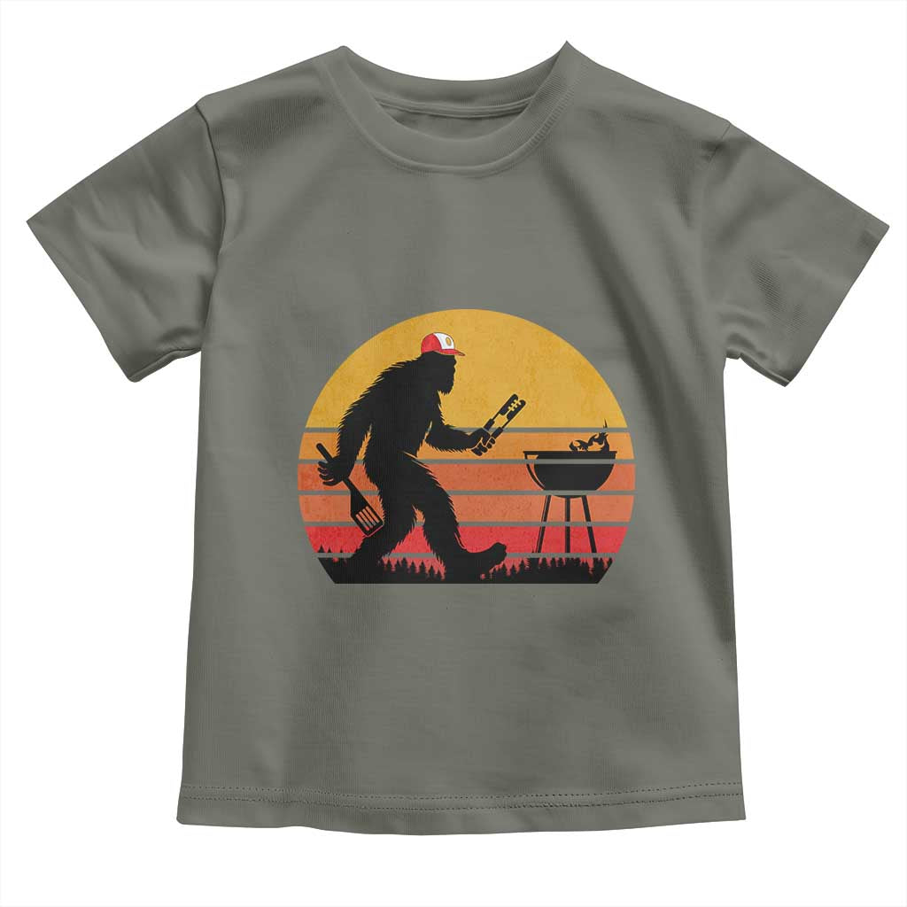 Bigfoot BBQ Toddler T Shirt Funny Barbecue Sasquatch Lovers Dad Grill Gift