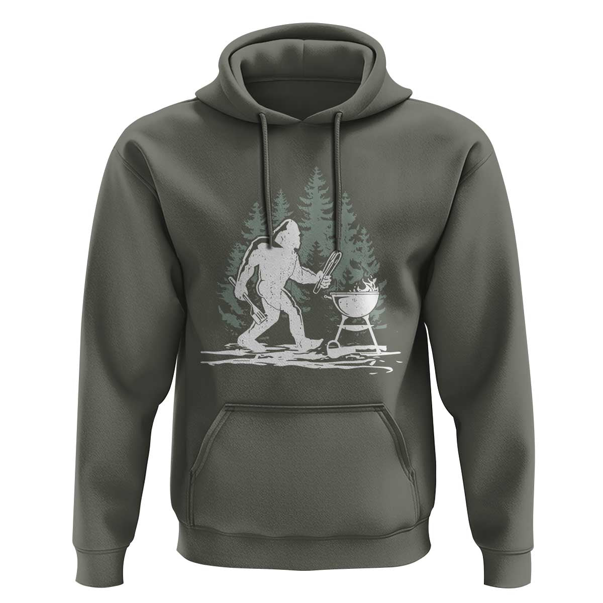 Bigfoot BBQ Hoodie Funny Sasquatch Barbecue Dad Grill Gift
