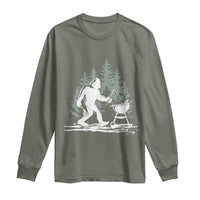 Bigfoot BBQ Long Sleeve Shirt Funny Sasquatch Barbecue Dad Grill Gift