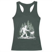 Bigfoot BBQ Racerback Tank Top Funny Sasquatch Barbecue Dad Grill Gift