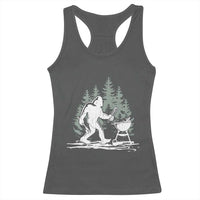 Bigfoot BBQ Racerback Tank Top Funny Sasquatch Barbecue Dad Grill Gift