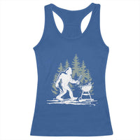 Bigfoot BBQ Racerback Tank Top Funny Sasquatch Barbecue Dad Grill Gift