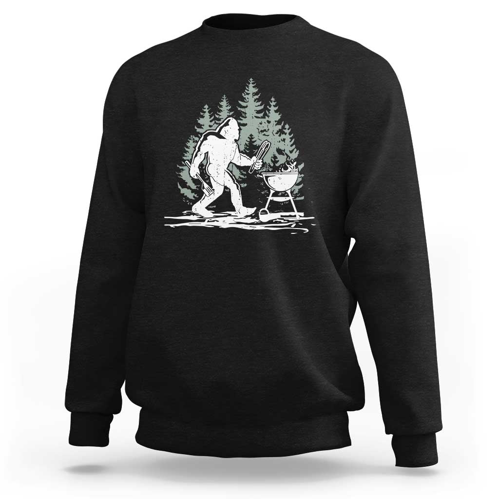 Bigfoot BBQ Sweatshirt Funny Sasquatch Barbecue Dad Grill Gift - Wonder Print Shop