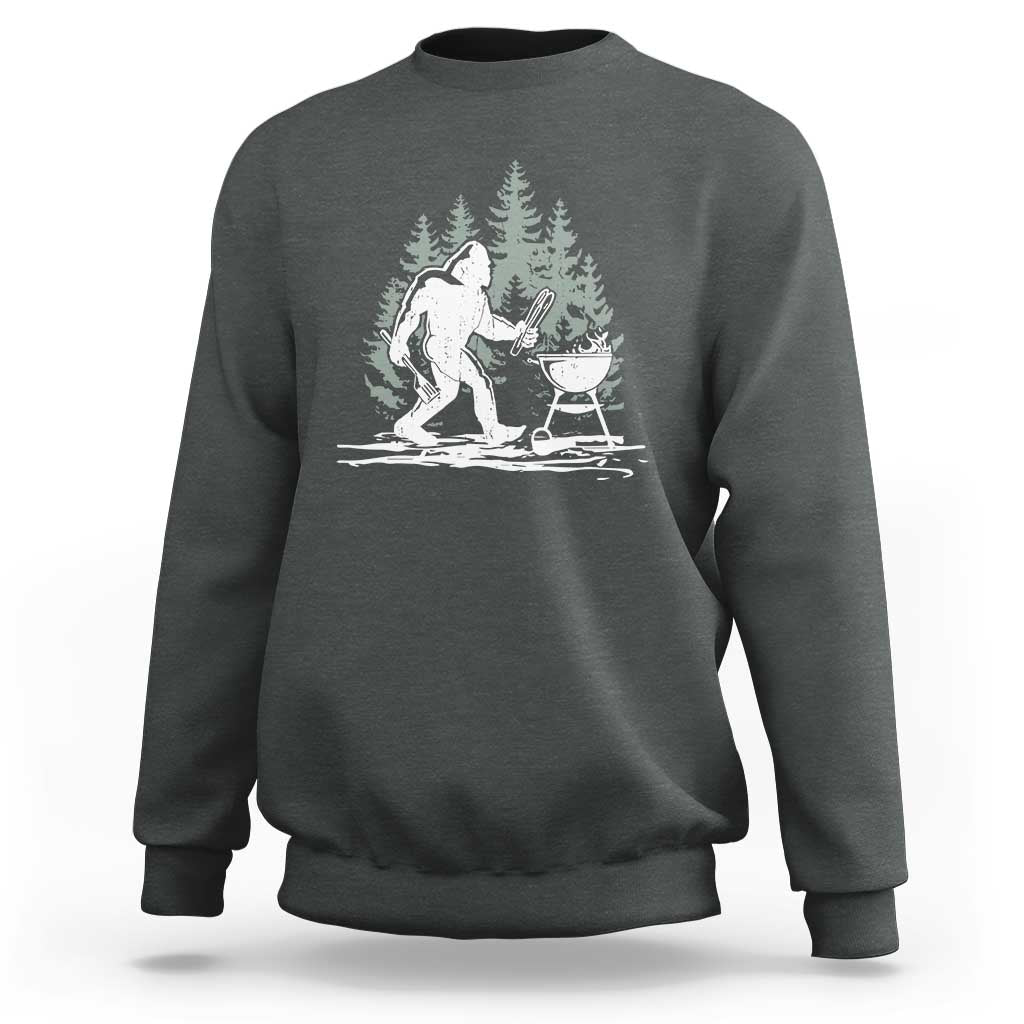 Bigfoot BBQ Sweatshirt Funny Sasquatch Barbecue Dad Grill Gift - Wonder Print Shop