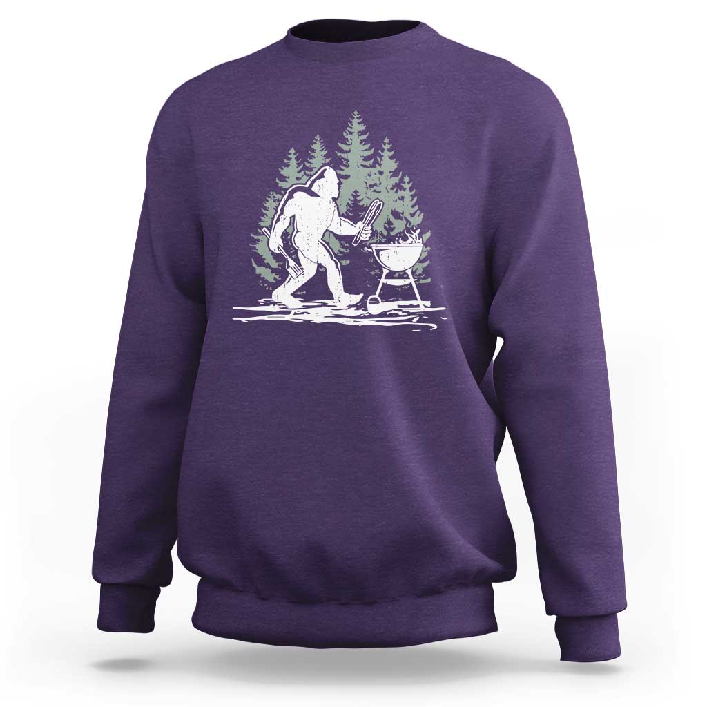 Bigfoot BBQ Sweatshirt Funny Sasquatch Barbecue Dad Grill Gift - Wonder Print Shop