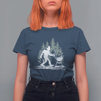 Bigfoot BBQ T Shirt For Women Funny Sasquatch Barbecue Dad Grill Gift - Wonder Print Shop