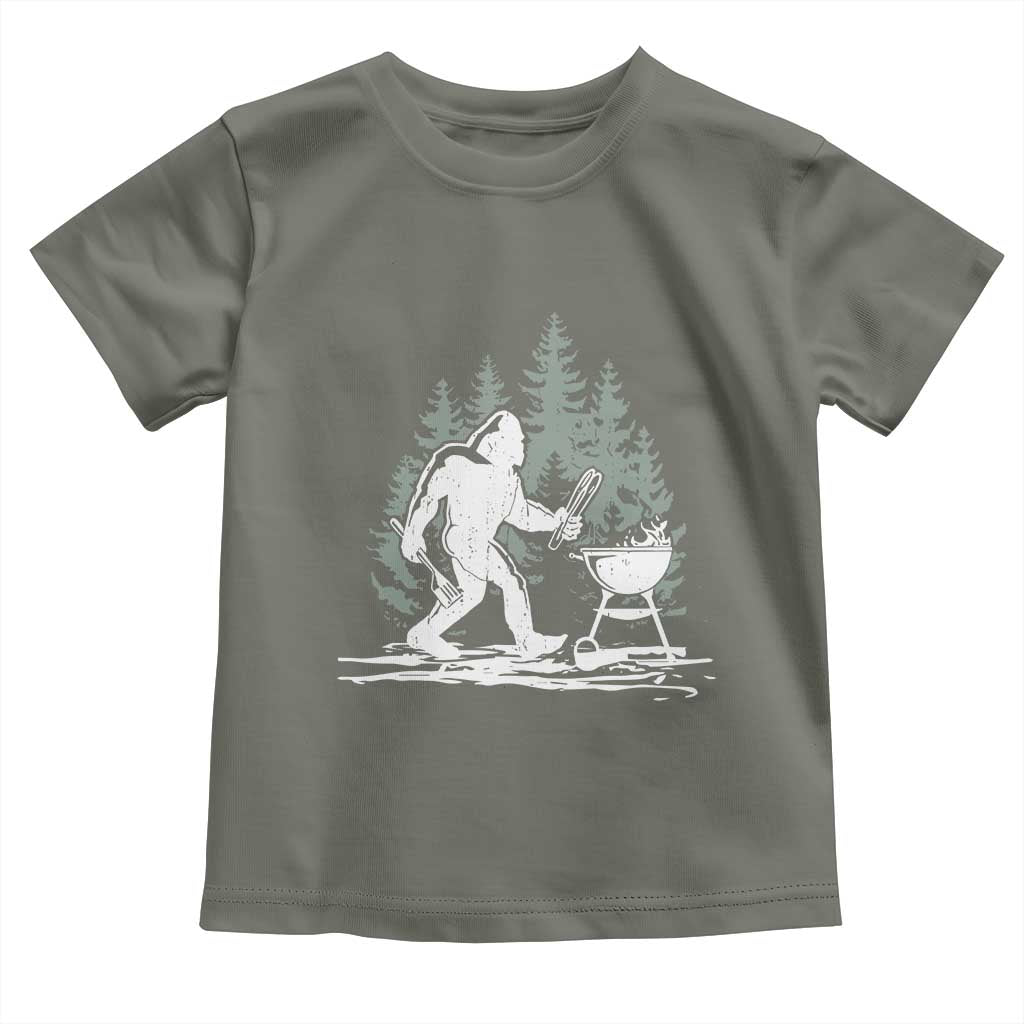 Bigfoot BBQ Toddler T Shirt Funny Sasquatch Barbecue Dad Grill Gift