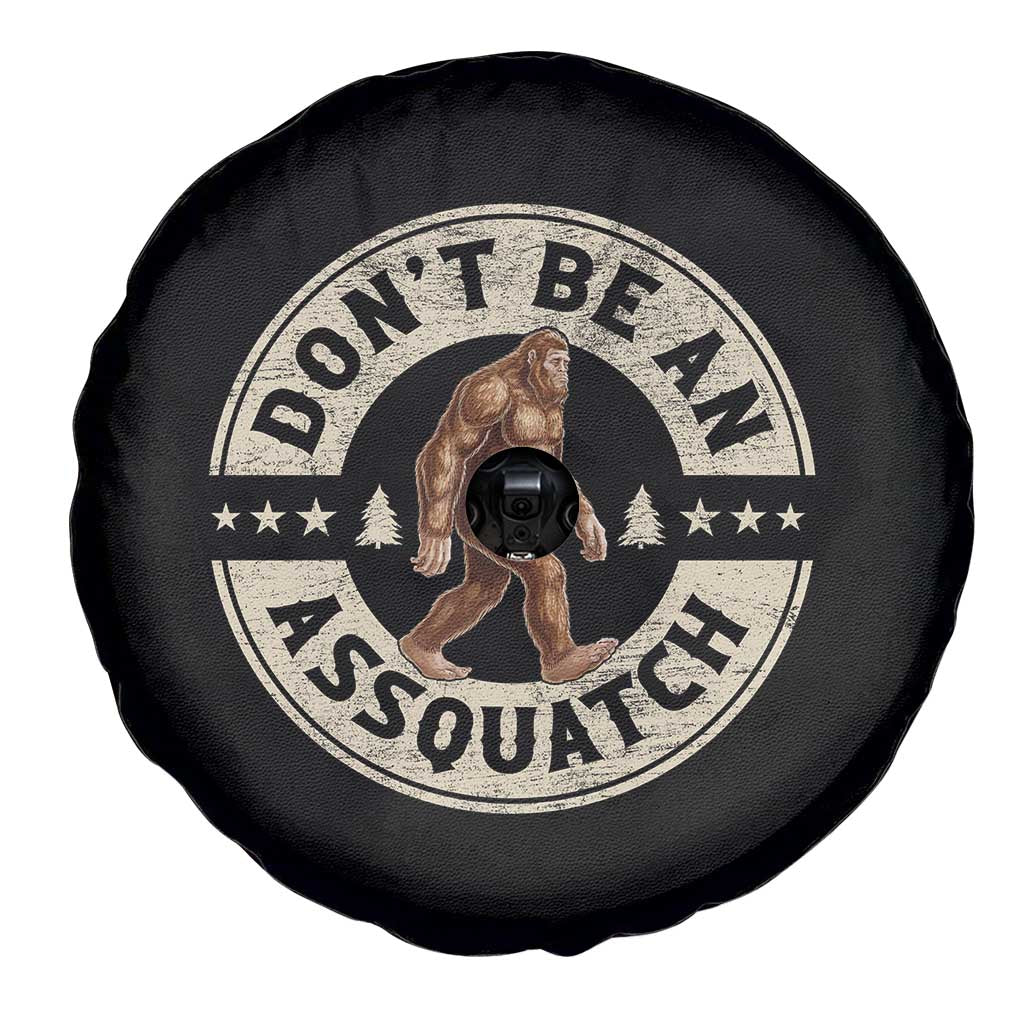 Funny Bigfoot Spare Tire Cover Don't Be An Assquatch Retro Outdoor - Wonder Print Shop