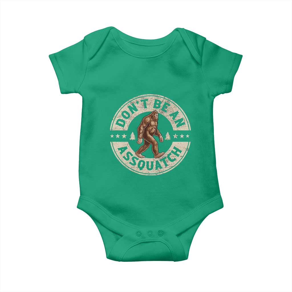 Funny Bigfoot Baby Onesie Don't Be An Assquatch Retro Outdoor - Wonder Print Shop