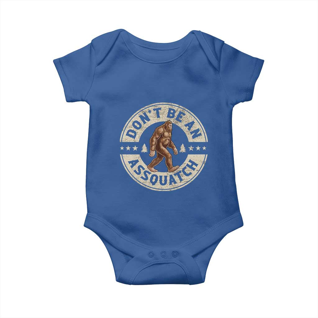 Funny Bigfoot Baby Onesie Don't Be An Assquatch Retro Outdoor - Wonder Print Shop