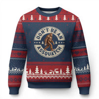Funny Bigfoot Ugly Christmas Sweater Don't Be An Assquatch Retro Outdoor - Wonder Print Shop