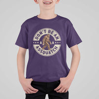 Funny Bigfoot T Shirt For Kid Don't Be An Assquatch Retro Outdoor - Wonder Print Shop