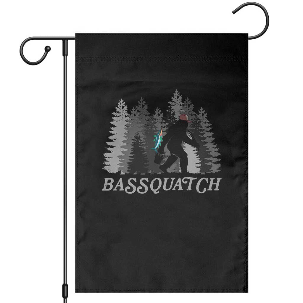 Funny Bigfoot Fishing Garden Flag Bassquatch Sasquatch In The Forest Yeti - Wonder Print Shop