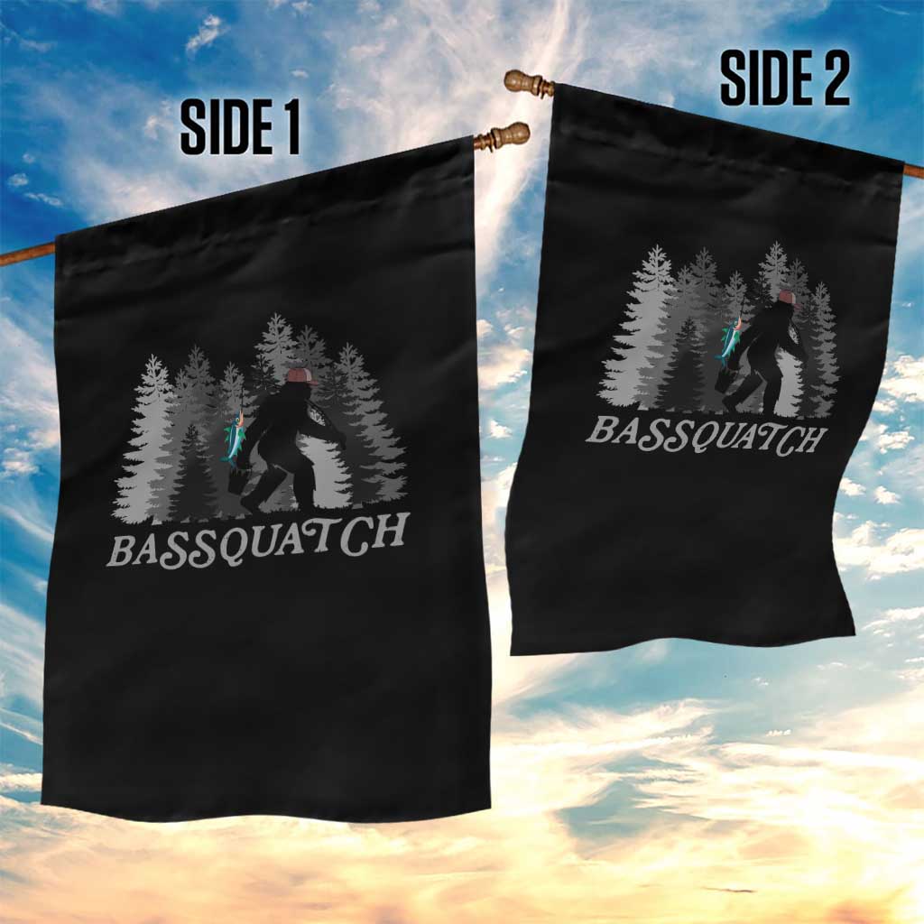 Funny Bigfoot Fishing Garden Flag Bassquatch Sasquatch In The Forest Yeti - Wonder Print Shop