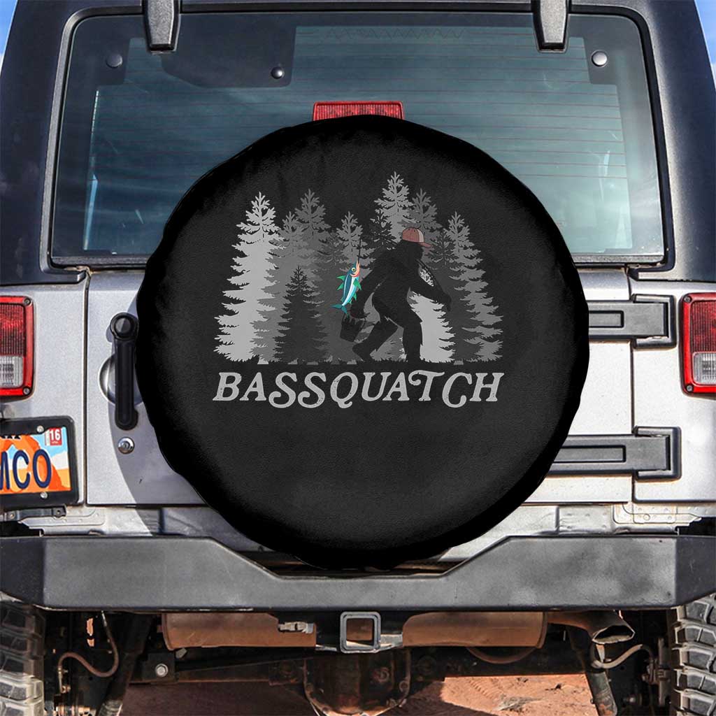 Funny Bigfoot Fishing Spare Tire Cover Bassquatch Sasquatch In The Forest Yeti - Wonder Print Shop