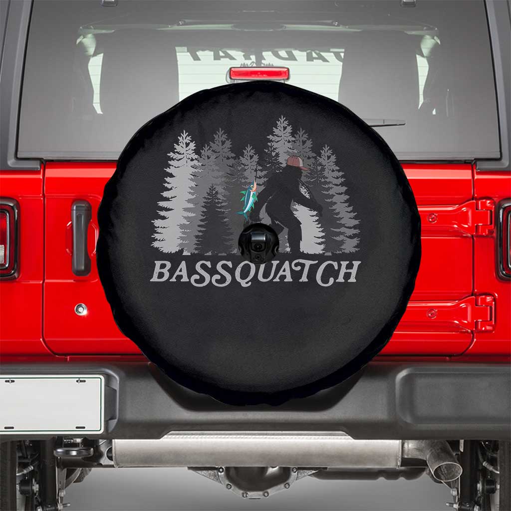 Funny Bigfoot Fishing Spare Tire Cover Bassquatch Sasquatch In The Forest Yeti - Wonder Print Shop