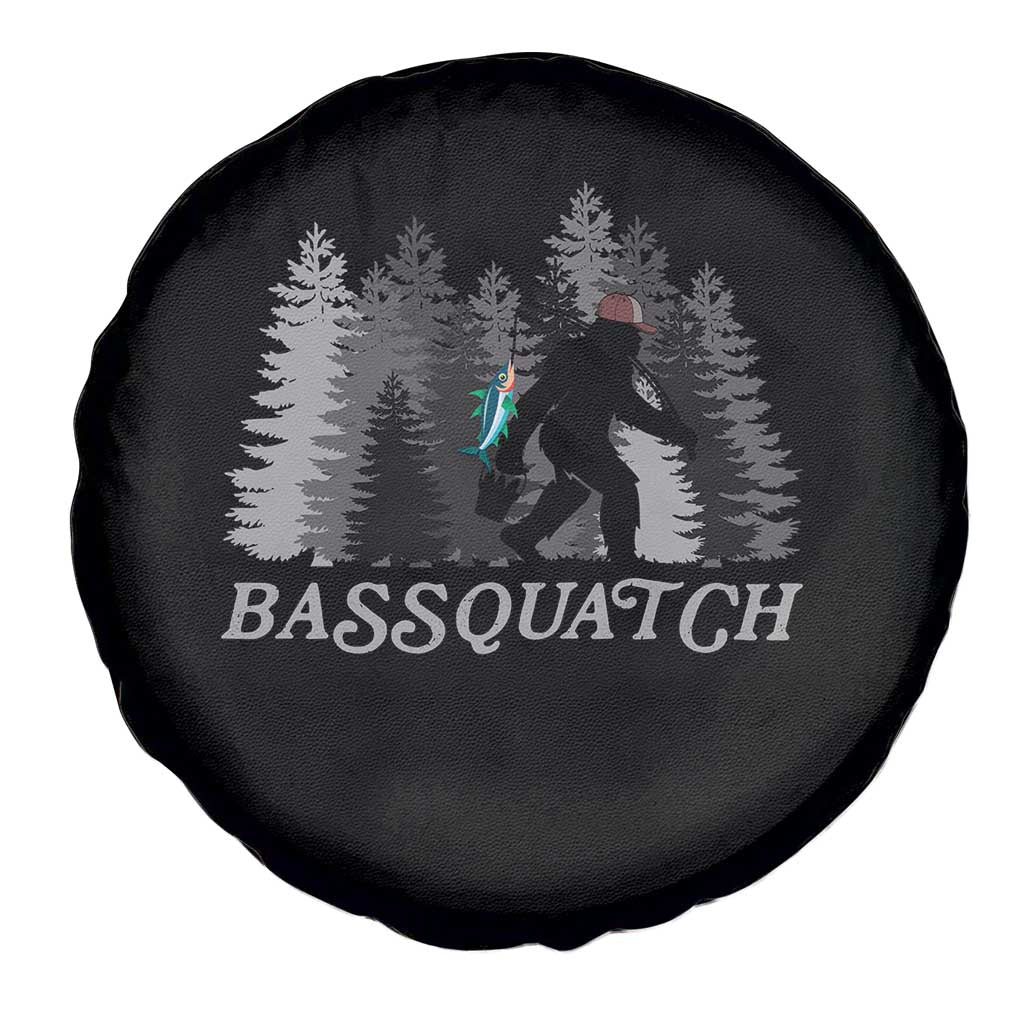 Funny Bigfoot Fishing Spare Tire Cover Bassquatch Sasquatch In The Forest Yeti - Wonder Print Shop