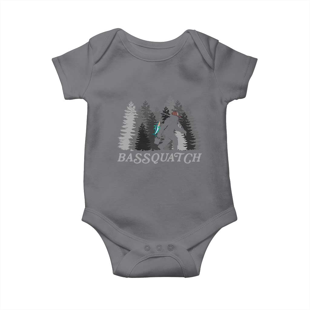 Funny Bigfoot Fishing Baby Onesie Bassquatch Sasquatch In The Forest Yeti - Wonder Print Shop