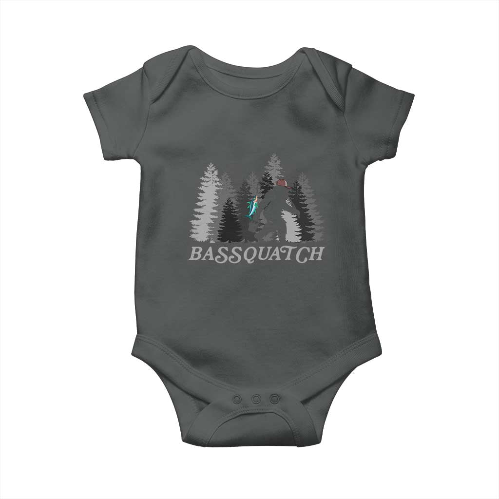 Funny Bigfoot Fishing Baby Onesie Bassquatch Sasquatch In The Forest Yeti - Wonder Print Shop