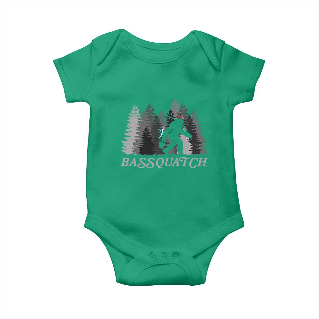 Funny Bigfoot Fishing Baby Onesie Bassquatch Sasquatch In The Forest Yeti - Wonder Print Shop
