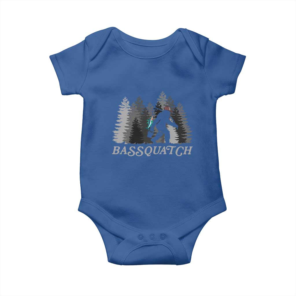 Funny Bigfoot Fishing Baby Onesie Bassquatch Sasquatch In The Forest Yeti - Wonder Print Shop