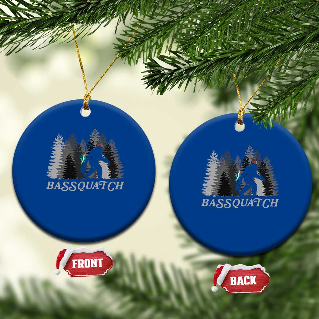 Funny Bigfoot Fishing Ceramic Ornament Bassquatch Sasquatch In The Forest Yeti - Wonder Print Shop